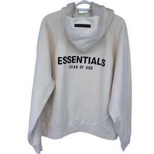 Essentials Fear of God Hoodie Mens XL Cream Streetwear Hypewear Sweatshirt